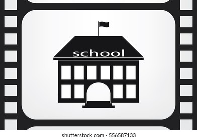 building school icon vector illustration eps10. Isolated badge for website or app - stock infographics