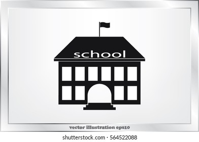 building school icon vector illustration eps10. Isolated badge for website or app - stock infographics