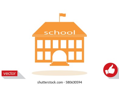 building school icon vector illustration eps10. Isolated badge for website or app - stock infographics