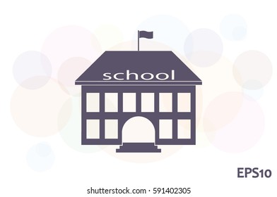 building school icon vector illustration eps10. Isolated badge for website or app - stock infographics