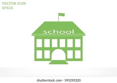 building school icon vector illustration eps10. Isolated badge for website or app - stock infographics.