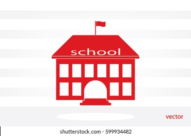 building school icon vector illustration eps10. Isolated badge for website or app - stock infographics