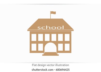 building school icon vector illustration eps10. Isolated badge for website or app - stock infographics