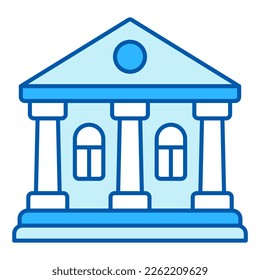 Building of school, university with columns - icon, illustration on white background, similar style