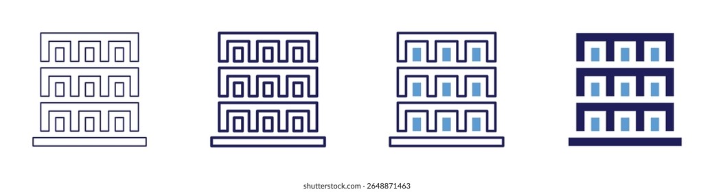Building scope icon in 4 different styles. Thin Line, Line, Bold Line, Duotone. Duotone style. Editable stroke.