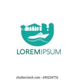 Building and sea logo