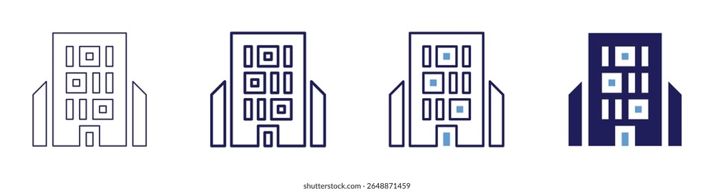 Building section icon in 4 different styles. Thin Line, Line, Bold Line, Duotone. Duotone style. Editable stroke.