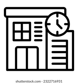 Building self isolation icon outline vector. Home prevention. Work stay