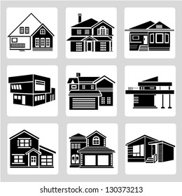 building set, architecture, real estate building icons