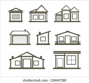 building set, architecture, real estate building icons
