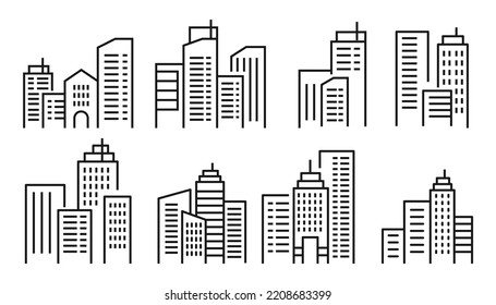 Building set design. Building icon