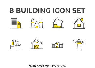 building set icon, isolated building set sign icon, vector illustration