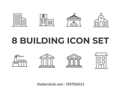 building set icon, isolated building set sign icon, vector illustration