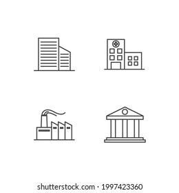 building set icon, isolated building set sign icon, vector illustration