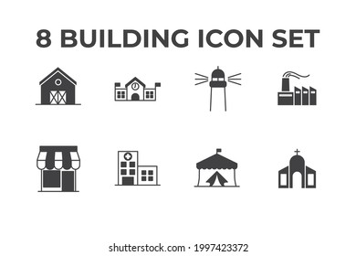 building set icon, isolated building set sign icon, vector illustration