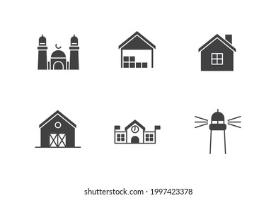 building set icon, isolated building set sign icon, vector illustration