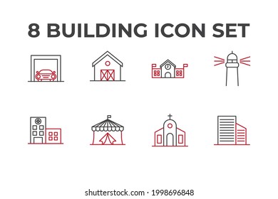 building set icon, isolated building set sign icon, vector illustration