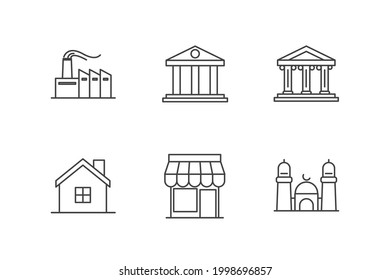 icono conjunto de construcción, icono de signo de conjunto de construcción aislado, ilustración vectorial