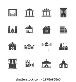 building set icon, isolated building set sign icon, vector illustration