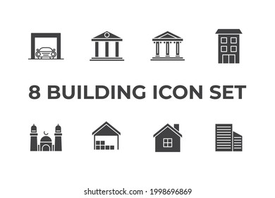 icono conjunto de construcción, icono de signo de conjunto de construcción aislado, ilustración vectorial