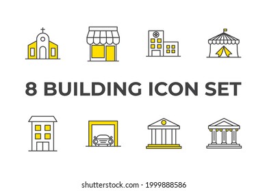 building set icon, isolated building set sign icon, vector illustration