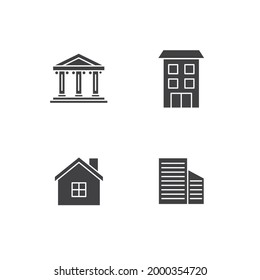 building set icon, isolated building set sign icon, vector illustration