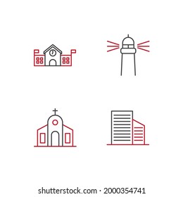 building set icon, isolated building set sign icon, vector illustration