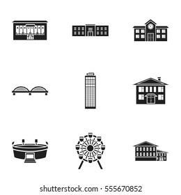 Building set icons in black style. Big collection of building vector symbol stock illustration