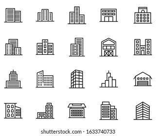 Mini Icon Set Building Icon Vector Stock Vector (Royalty Free ...