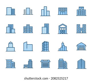 Building set line icons in flat design with elements for web site design and mobile apps.  Collection modern infographic logo and symbol. House vector line pictogram