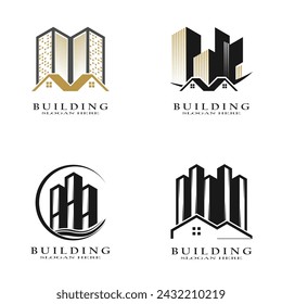 Building set logo design icon template
