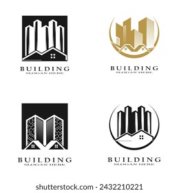 Building set logo design icon template