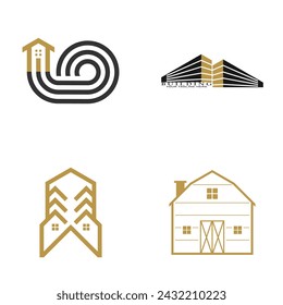Building set logo design icon template