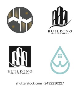 Building set logo design icon template