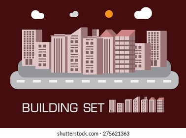 Building set red tone concept design
