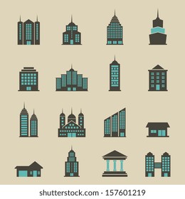 Building set vector - color