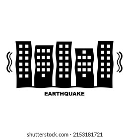 Building was shaken by earthquake black icon vector design.