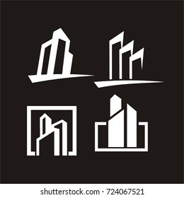 Building shape logo package design template vector