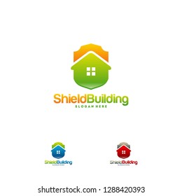 Building Shield Logo designs concept vector, Home Secure logo template symbol