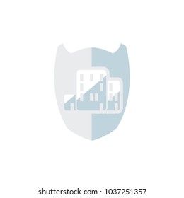 Building Shield Logo Icon Design