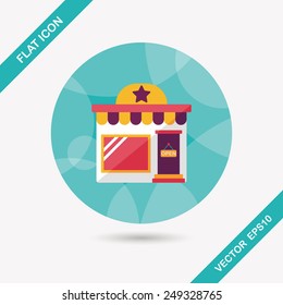 Building shop store flat icon 