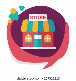 Building shop store flat icon with long shadow,eps10