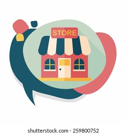 Building shop store flat icon with long shadow,eps10