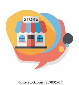 Building shop store flat icon with long shadow,eps10