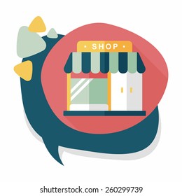 Building shop store flat icon with long shadow,eps10