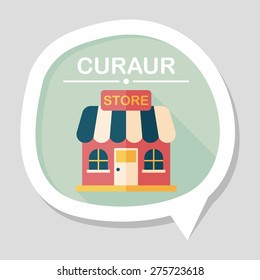 Building shop store flat icon with long shadow,eps10