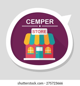 Building shop store flat icon with long shadow,eps10