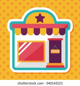 Building shop store flat icon with long shadow,eps10