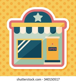Building shop store flat icon with long shadow,eps10