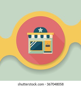 Building shop store flat icon with long shadow,eps10